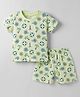 CUCUMBER Knit Half Sleeves T-Shirt & Shorts Co-ord Set with Nautical Theme Print - Light Green