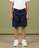 Kiddopanti Cotton Woven Solid Cargo Style Shorts - Black