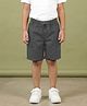 Kiddopanti Cotton Woven Solid Cargo Style Shorts - Grey