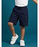 Kiddopanti Cotton Woven Solid Cargo Style Shorts - Navy Blue