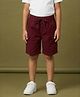 Kiddopanti Cotton Woven Solid Cargo Style Shorts - Maroon