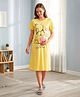 Bella Mama Disney Single Jersey Knit Half Sleeves Nighty with Winnie The Pooh Graphics - Yellow
