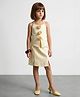 Taffykids Knit Sleeveless Floral Applique Detailed Top & Skirt Set - Yellow