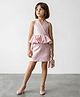 Taffykids Woven Sleeveless Abstract Textured Top & Skirt Set - Multi Colour