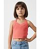 Taffykids Knit Sleeveless Stripe Textured Top - Rust