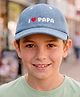 Babyhug Denim Woven Baseball Cap With Text Embroidery Light Blue - Diameter 17 cm