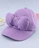 Babyhug Woven Solid Colour Baseball Cap With Bow Applique - Lilac
