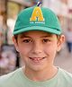 Babyhug Cotton Woven Baseball Cap With Text Embroidery Green - Diameter 14.5 cm