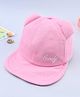 Babyhug Cotton Woven Baseball Cap With Text Embroidery Pink - Diameter 18 cm
