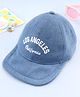 Babyhug Denim Woven Summer Cap With Text Embroidery Blue - Diameter 19 cm