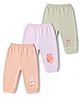Simply Sinker Knit Full Length Animal Printed Lounge Pants Pack Of 3 - Peach Lilac & Light Green