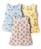 Simply Sinker Knit Sleeveless One Piece Frocks With Floral Print Pack of 3 - Multicolor