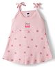 Simply Interlock Knit One Piece Dresses/Frocks Sleeveless with Tie-up Straps (S) Pink 1-3 Months