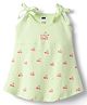 Simply Interlock Knit Sleeveless One Piece Frock With Text Print - Limegreen