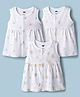Simply Sinker Knit Sleeveless One Piece Frocks With Animal & Floral Print Pack of 3 - White