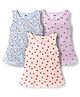 Simply Sinker Knit Sleeveless One Piece Frocks With Floral & Strawberry Print Pack of 3 - Multicolor