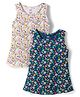 Simply Sinker Knit Sleeveless One Piece Frocks With Floral Print Pack of 2 - Multicolor