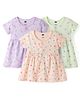 Simply Sinker Knit One Piece Dresses/Frocks Half Sleeves Pack of 3 Peach 1-3 Months