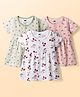 Simply Sinker Knit One Piece Dresses/Frocks Half Sleeves Pack of 3 S Multi Color 0-1 Month