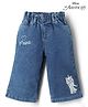 Babyhug Disney Denim Woven Full Length Jeans with Marie Graphics - Blue