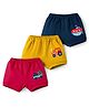 Simply Interlock Knit Bloomers with Vehicle Print Pack of 3 - Red Navy Blue & Mustard