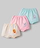 Simply Interlock Knit Bloomers with Animal Print Pack of 3 - Pink Cream & Mint