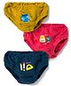 Simply Interlock Knit Printed Panties Pack of 3 - Mustard Red & Blue