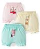 Simply Sinker Knit Bloomers With Strawberry & Animal Print Pack of 3 - Pink Cream & Aqua Blue