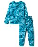 Pine Kids Cotton Knit Full Sleeves T-Shirt & Pyjama Co-Ord Night Suit With Space Theme - Blue
