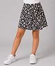CrayonFlakes Knit Leopard Printed Bow Applique Detailed Skort - Black