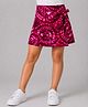 CrayonFlakes Knit Tie & Dye Bow Applique Detailed Skort - Wine