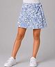 CrayonFlakes Knit Floral Printed Bow Applique Detailed Skort - Off White