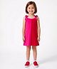 CrayonFlakes Cotton Knit Sleeveless Colour Blocked Dress - Pink