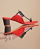 Shoetopia Braid Detailed Cut Out Designed Heel Sandals - Red