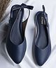 Shoetopia Bow Applique Detailed Back Strap Closure Sandals - Blue