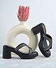 Shoetopia Braid Detailed Block Heel Sandals - Black