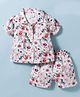 Mom's pet Cotton Woven Half Puffed Sleeves Floral Printed Coordinating Shirt & Shorts Set - Brown