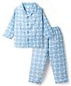 Mom's pet Cotton Knit Full Sleeves Lion Printed Coordinating Shirt & Pants Night Suit -  Blue