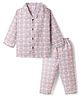 Mom's pet Cotton Knit Full Sleeves Lion Printed Coordinating Shirt & Pants Night Suit -  Brown