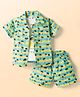 Mom's pet Cotton Knit Half Sleeves Tropical Theme Printed Coordinating Shirt & Shorts Set With Printed Tee - Green