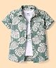Ruff Cotton Woven Half Sleeves Nautical & Tropical Theme Printed Shirts with Tee - Green