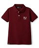 Ruff Cotton Lycra Knit Half Sleeves Solid Polo T-Shirt - Maroon
