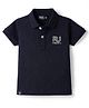 Ruff Cotton Lycra Knit Half Sleeves Solid Polo T-Shirt - Navy Blue