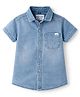Ruff Denim Woven Half Sleeves Washed Shirt - Blue