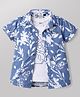 Ruff Cotton Woven Shirt with Tees Printed Half Sleeves Blue 12-18 Months
