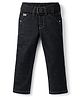 Ruff Denim Full Length Washed Jeans With Belt - Navy Blue