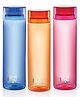 CELLO H2O Water Bottles Set of 3 Pcs For Daily Use, 1000ml Each Multicolor | Stylish & Unbreakable BPA-Free Leakproof Freezer & Fridge Safe Pet Water Bottle For School, Office, Kitchen & Travel
