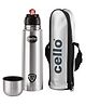 CELLO Flipstyle Insulated Stainless Steel Flask Water Bottle with Jacket For Daily Use 1000 ml | ISI Certified Double Wall Vacuum Insulated 24 Hrs Hot & Cold Thermos Water Bottle For Office Gym Travel