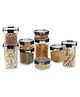 CELLO Stack Lock Kitchen Storage Box Set of 9, BPA Free Air tight Fridge Container Jar, Kitchen Organiser Jar for Dry Food, Pulses, Spice (900ml + 450ml + 1300ml) x 3 each, Blue