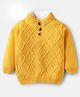 Babyhug Knit Full Sleeves Solid Colour Pullovers With Cable Knit Design- Yellow